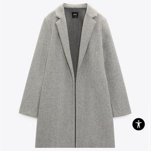 Zara Cloth Coat Grey Size Small
